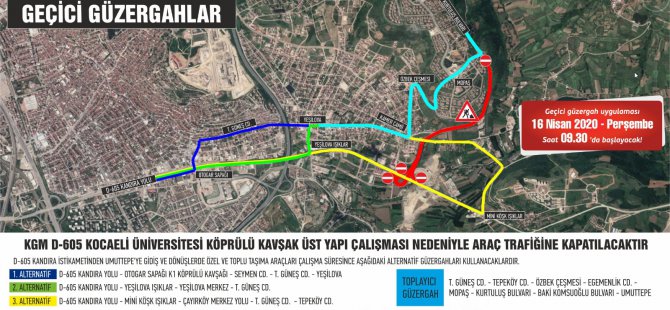 KOÜ’ye ulaşım için 3 alternatif güzergah oluşturuldu