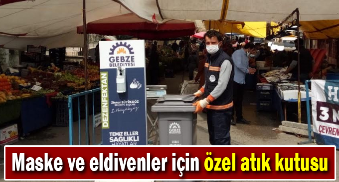 Maske ve eldivenler için özel atık kutusu