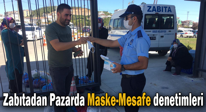 Zabıtadan Pazarda Maske-Mesafe Denetimleri