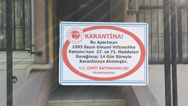 İzmit’te bir daire karantinaya alındı!