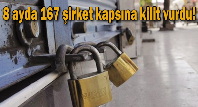 Kocaeli'de 8 ayda 167 şirket kapsına kilit vurdu!