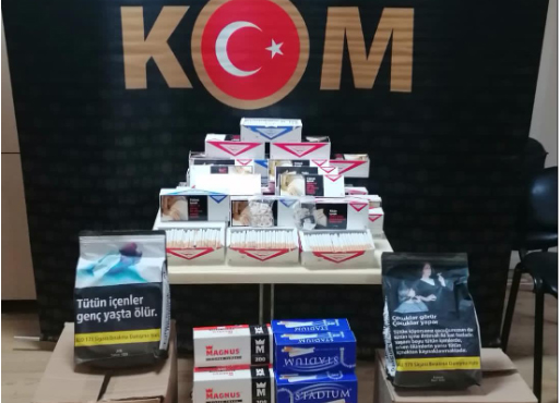 540 kilo tütün binlerce makaron ele geçirildi