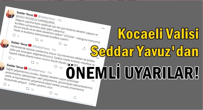 Vali Yavuz, hastanelerde doluluk oranımız artıyor!