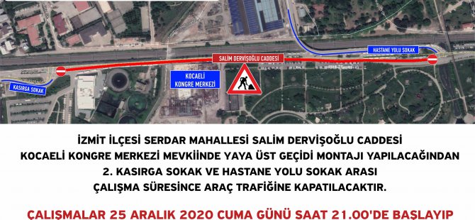 Kongre merkezi bölgesinde üstgeçit montajı yapılacak