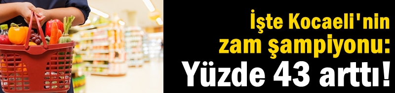 İşte Kocaeli’nin zam şampiyonu: Yüzde 43 arttı!