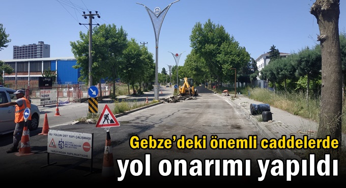 Gebze’deki önemli caddelerde yol onarımı yapıldı