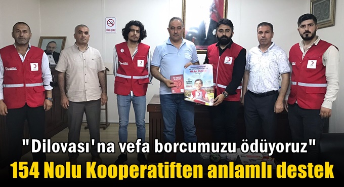 154 Nolu Kooperatiften anlamlı destek