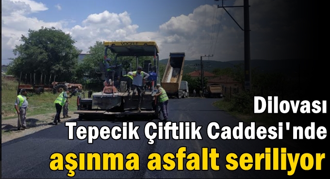 Dilovası Tepecik Çiftlik Caddesi'nde aşınma asfalt seriliyor