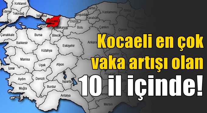 Kocaeli en çok vaka artışı olan 10 il içinde!