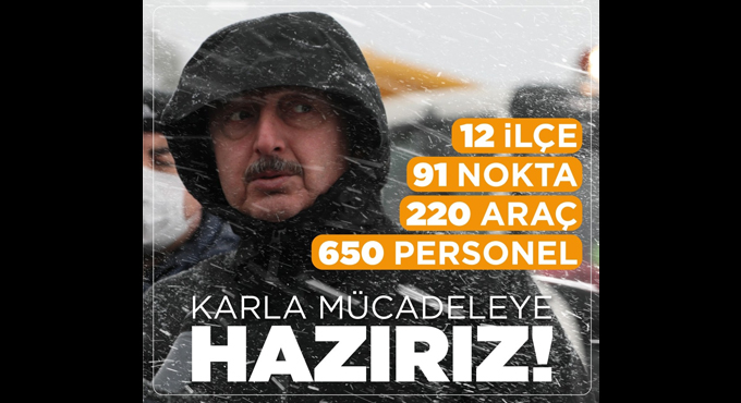 Büyükşehir karla mücadele ekipleri hazır