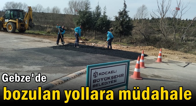 Gebze'de bozulan yollara müdahale