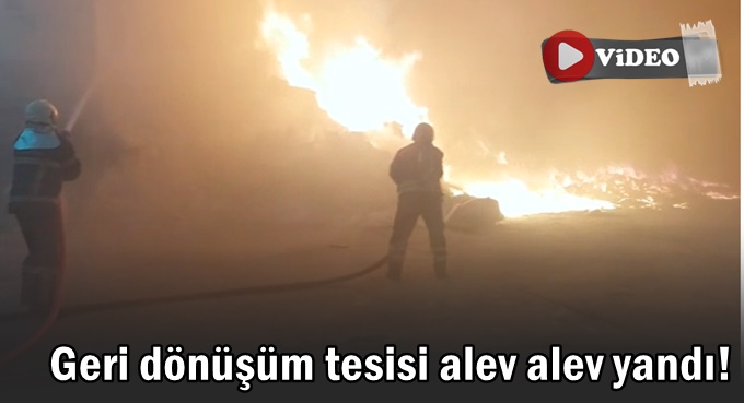 Geri dönüşüm tesisi alev alev yandı!