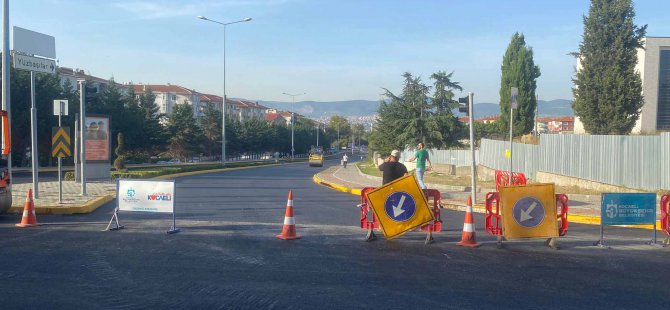 Yüzbaşılar Kavşağı yan yollarda asfalt tamam