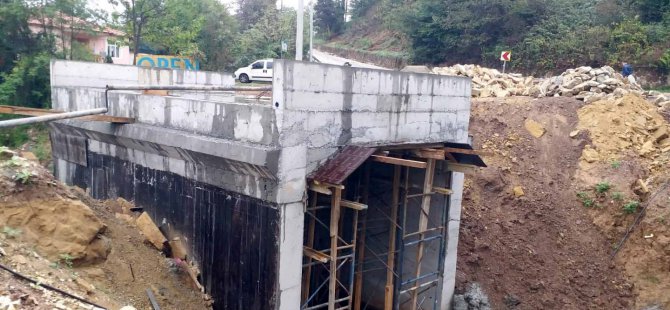 Çubuklu Osmaniye’de menfezin betonarmesi tamamlandı