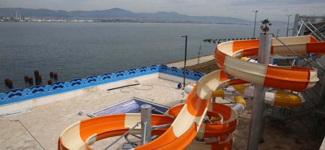 Çift kaydıraklı aquapark yaza hazırlanıyor