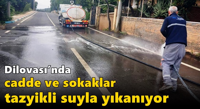 Dilovası’nda cadde ve sokaklar tazyikli suyla yıkanıyor