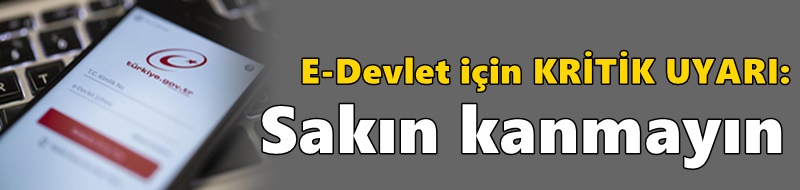 E-Devlet için kritik uyarı: Sakın kanmayın