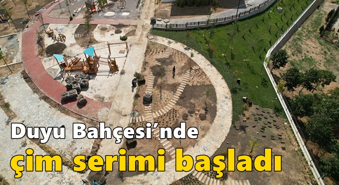 Duyu Bahçesi’nde çim serimi başladı