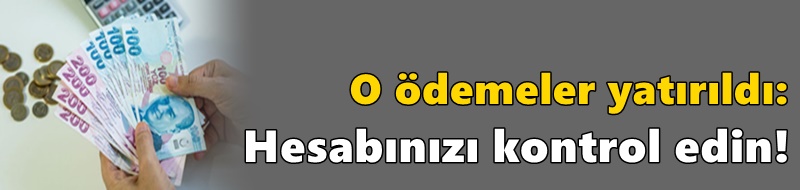 O ödemeler yatırıldı: Hesabınızı kontrol edin!