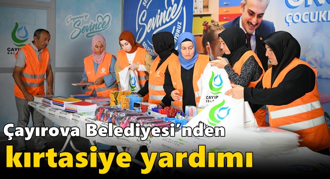 Çayırova Belediyesi’nden kırtasiye yardımı