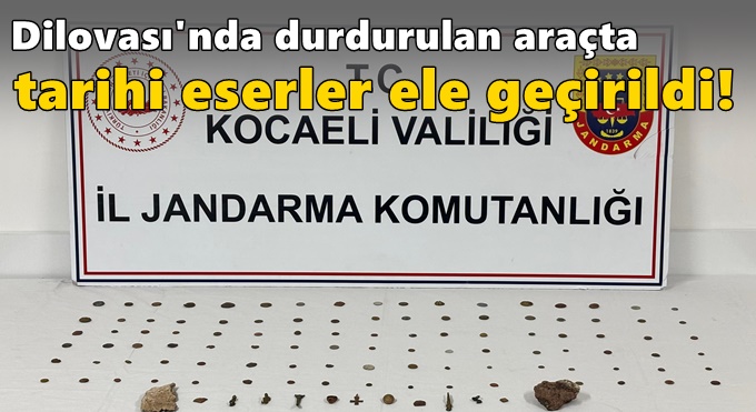 Dilovası'nda durdurulan araçta tarihi eserler ele geçirildi!