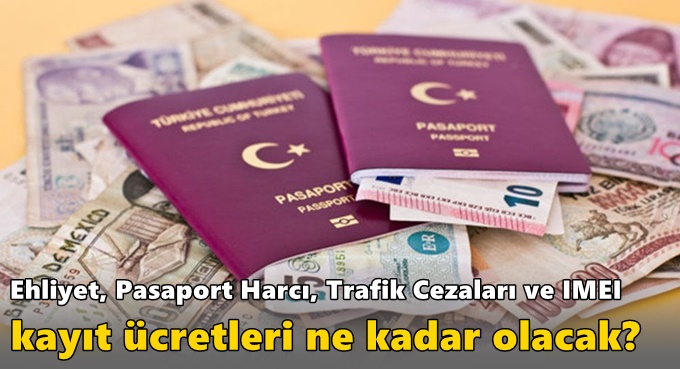 Ehliyet, Pasaport Harcı, Trafik Cezaları ve IMEI kayıt ücretleri Ne Kadar Olacak?