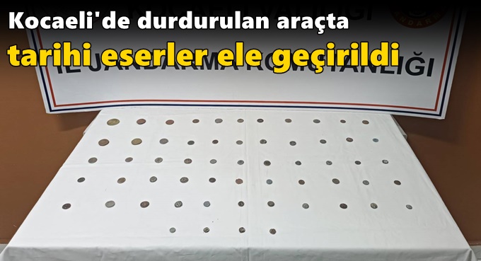 Kocaeli'de durdurulan araçta tarihi eserler ele geçirildi