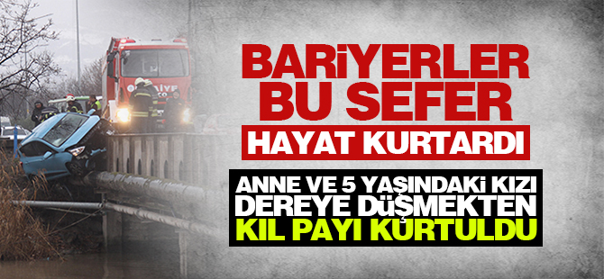 İzmit'te bariyerler hayat kurtardı