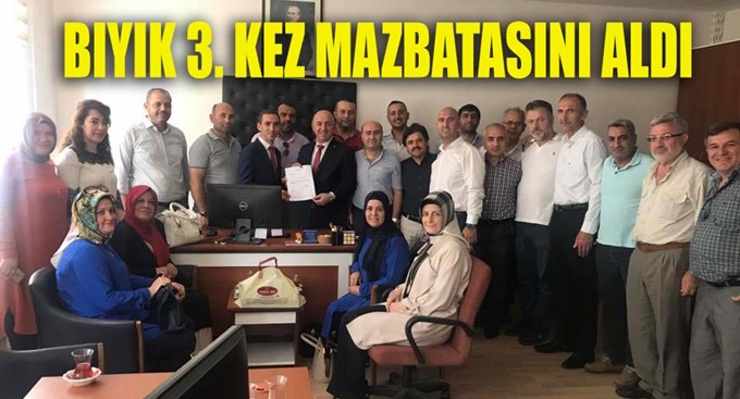 Muzaffer Bıyık 3. Kez Mazbatasını Aldı