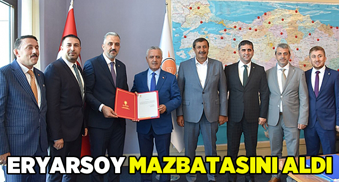 Eryarsoy mazbatasını aldı