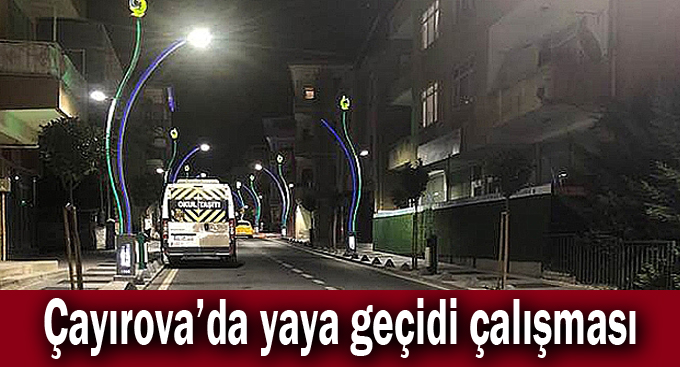 Çayırova'da yaya geçidi çalışması