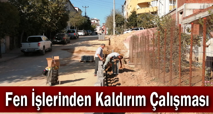 Fen İşlerinden Kaldırım Çalışması