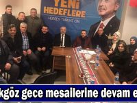 Büyükgöz gece mesailerine devam ediyor