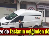 El freni çekilmeyen minibüs kaldırma çarparak durabildi