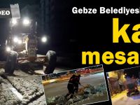 Ekiplerden gece kar mesaisi