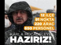 Büyükşehir karla mücadele ekipleri hazır