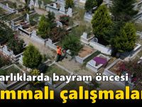 Mezarlıklarda bayram  öncesi hummalı çalışmalar