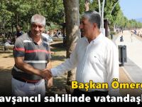 Başkan Ömeroğlu Tavşancıl Sahilinde Vatandaşlarla