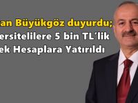 Başkan Büyükgöz duyurdu; Üniversitelilere 5 bin TL’lik Destek Hesaplara Yatırıldı