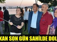 Başkan son günde sahilde dolaştı