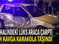 Park halindeki lüks otoya çarptı