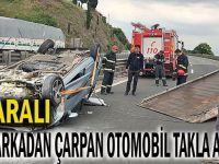 TIR'a çarpan otomobil ters döndü: 4 yaralı