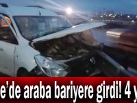 Gebze'de araba bariyere girdi!4 yaralı