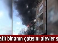 3 katlı binanın çatısını alevler sardı