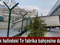 Park halindeki Tır fabrika bahçesine daldı!