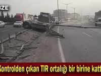 Kontrolden çıkan TIR ortalığı bir birine kattı