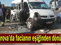 Servis otobüsü, kırmızı ışıkta geçen minibüse çarptı: 6 yaralı