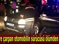 Bariyere çarpan otomobilin sürücüsü ölümden döndü!