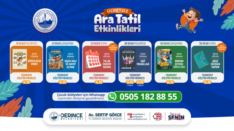 Derince’de Çocuklar İçin Özel Tatil Etkinlikleri!