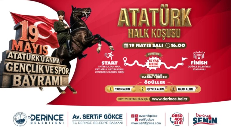 Derince’de 19 Mayıs coşkusu halk koşusuyla
